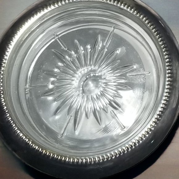 Unique Italian Genuine Crystal Silverplated Coaster by Leonard Set of-4 - Picture 5 of 6